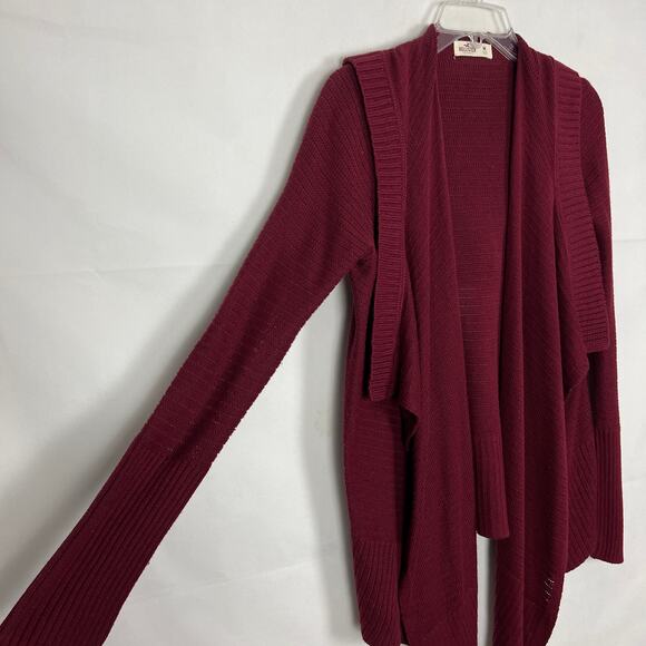 Hollister Burgundy Open Front Knit Cardigan Size M - Picture 5 of 11